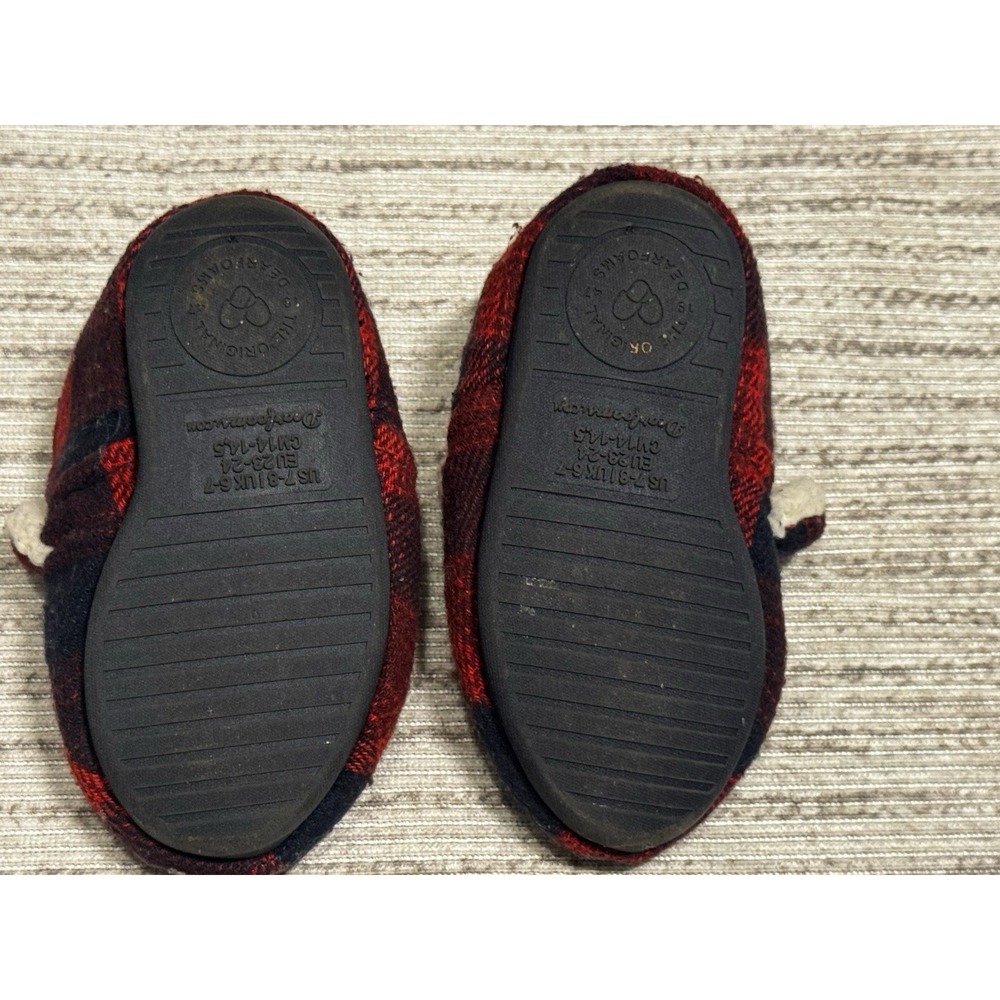 Dearfoams Lil Bear Toddler Slippers Size 7-8 Buffalo Plaid Red Black Cozy - Picture 2 of 2